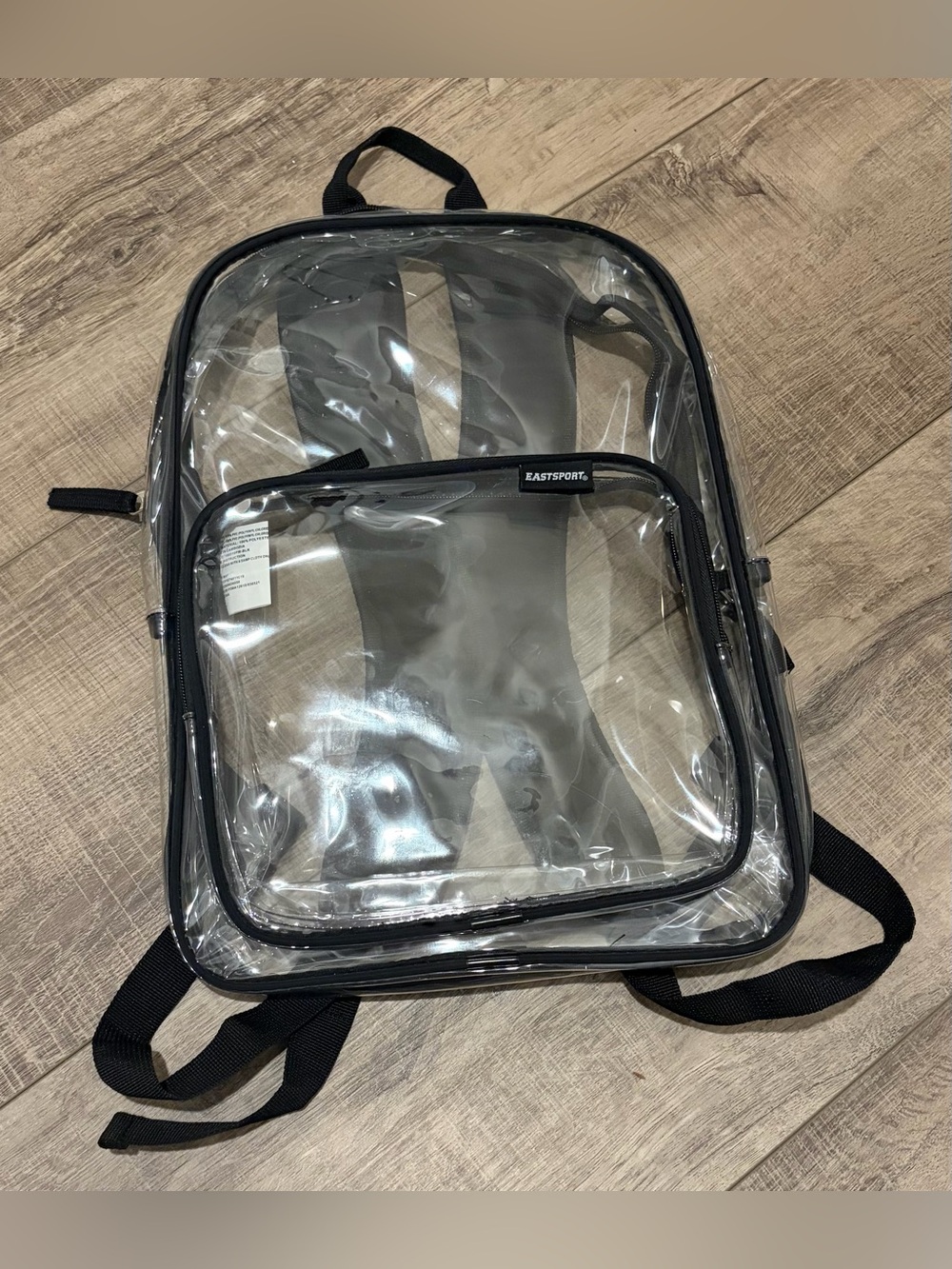 Eastsport Clear Backpack with Black Trim - Transparent School & Event Pack